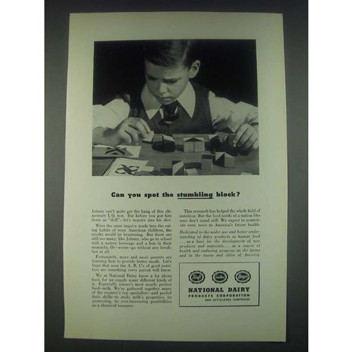 1947 National Dairy Products Corporation Ad - Can You Spot The Stumbling Block?