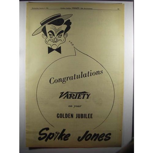 1956 Spike Jones Ad - Variety 50th Anniversary