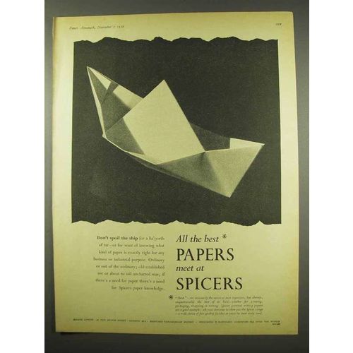 1956 Spicers Limited Paper Ad - All The Best