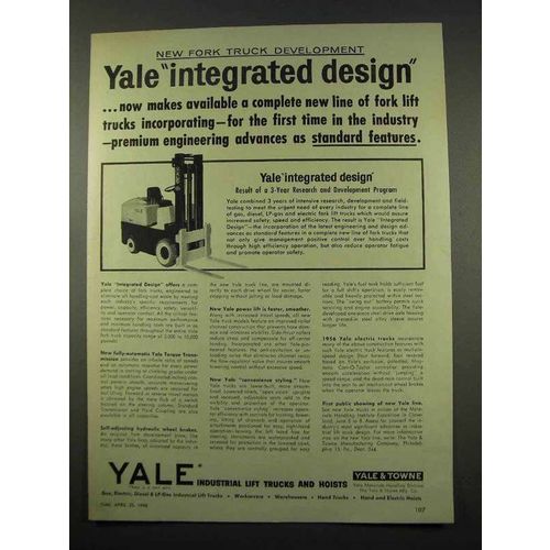 1956 Yale & Towne Fork Lift Truck Ad - Integrated