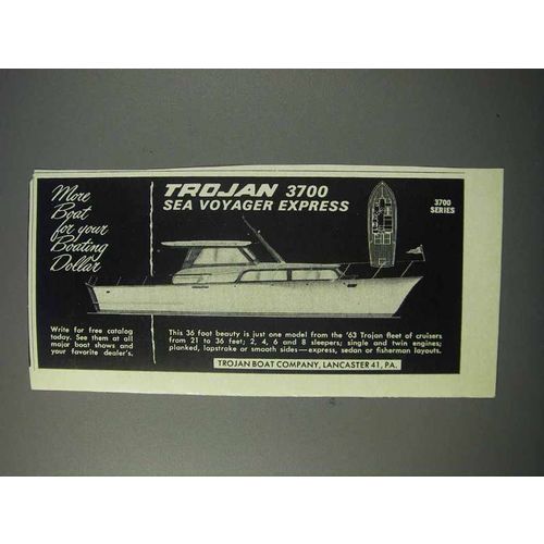 1963 Trojan 3700 Sea Voyager Express Boat Ad