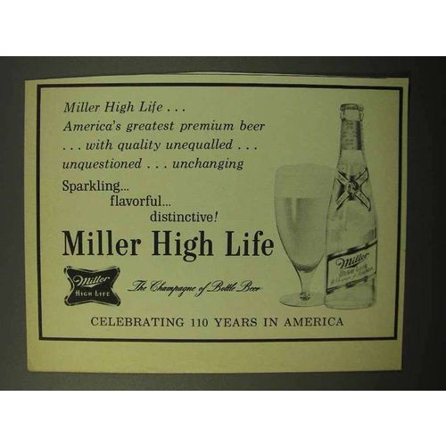 1964 Miller High Life Beer Ad - Sparkling Flavorful