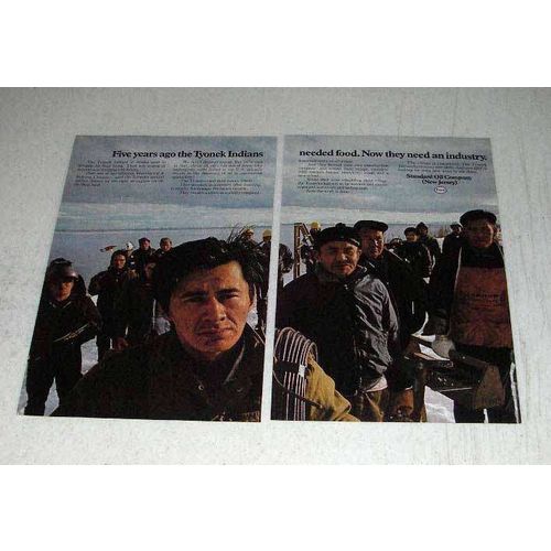 1970 Esso Standard Oil Ad - Tyonek Indians Needed Food