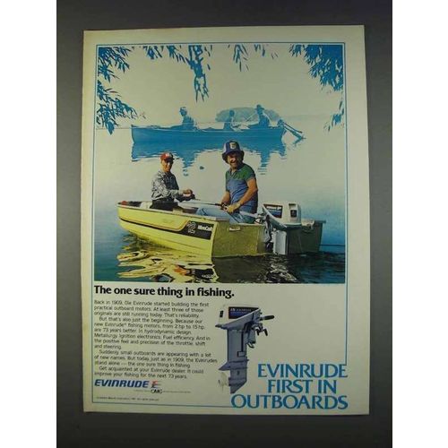 1982 Evinrude Outboard Motors Ad - One Sure Thing