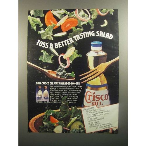 1984 Crisco Oil Ad - Toss a Better Tasting Salad