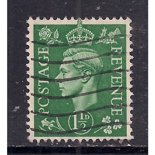 GB 1951 KGV1 1 1/2d Pale Green used stamp SG 505 ( B803 )