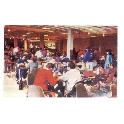CAFETERIA, UNIVERSITY OF WINDSOR, ONTARIO, CANADA unused vintage postcard