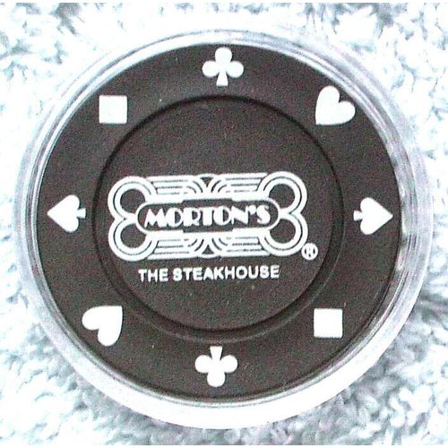 Morton's Steakhouse Poker Chip Golf Ball Marker - Black