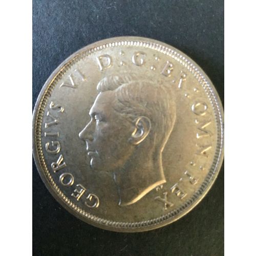1937 GEORGE VI SILVER CROWN. (2)