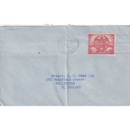 Australia 1946 Geelong-Wellington NZ Cover Geelong cancel typed VGC