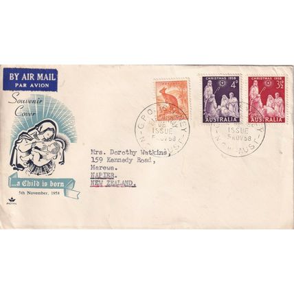 Australia 1958 Christmas FDC GPO Sydney Cancel typed VGC