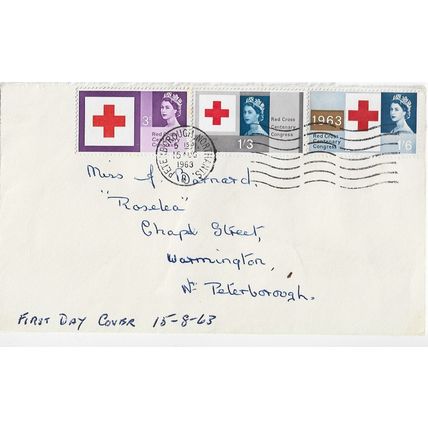 GB 1963 Red Cross set FDC Peterborough pm