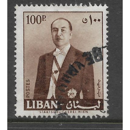 LEBANON 196O 100p BROWN PRESIDENT CHEHAB SG 660 FINE USED#2