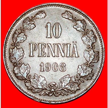UNUSUAL: FINLAND (russia, the USSR in future)★10 PENCE 1908★LOW START★NO RESERVE