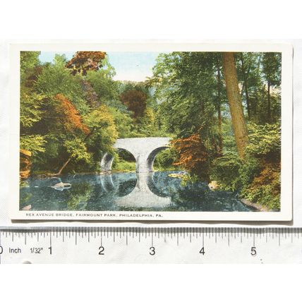 vintage postcard Rex Avenue Bridge, Fairmount Park, Philadelphia