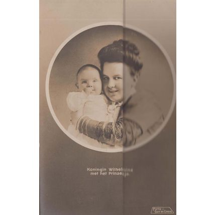 Queen Wilhelmina of the Netherlands Holland & Princess Juliana Antique Postcard