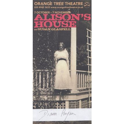 Alisons House Diana Payan Susan Glaspell Hand Signed Theatre Flyer