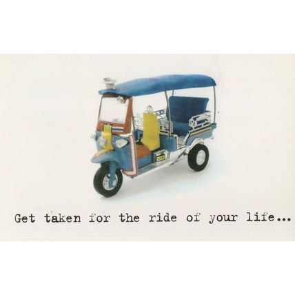 India Chinese Egypt Asian Taxi Ride Tuk Tuk Advertising Postcard