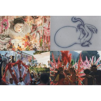 Brazil UFO Spaceman Street Parade Photo s & 2x Postcard s