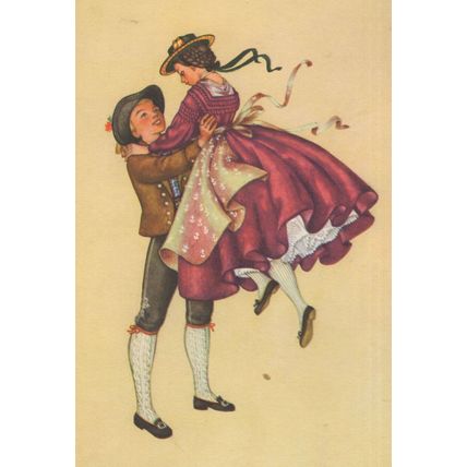 Lower Inn Valley Tirol Austrian Fashion Costume Folklore Postcard