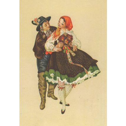 Carinthie Vallee De Gail Karnten Costume Folklore Austria Postcard
