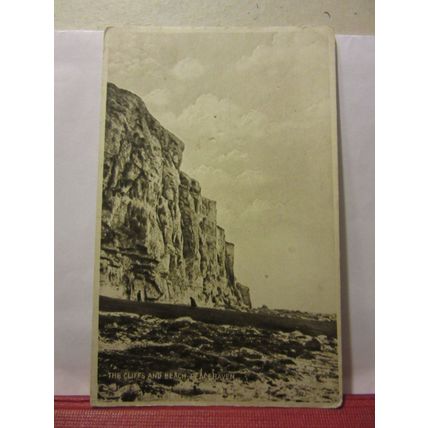 THE CLIFFS AND BEACH, PEACEHAVEN, SUSSEX unused vintage postcard =