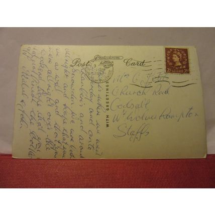 BETWS-Y-COED, Swallow Falls used vintage postcard RP Photochrom 1957 pm =