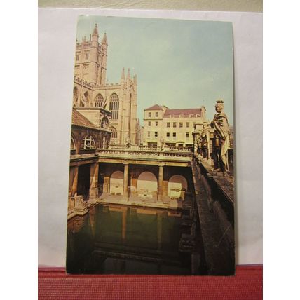 ROMAN BATH & ABBEY, BATH. SOMERSET used vintage postcard 1963 pm =