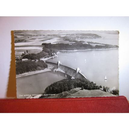 THE MOHNE DAM, GERMANY used postcard RP (The Dam-Busters) #