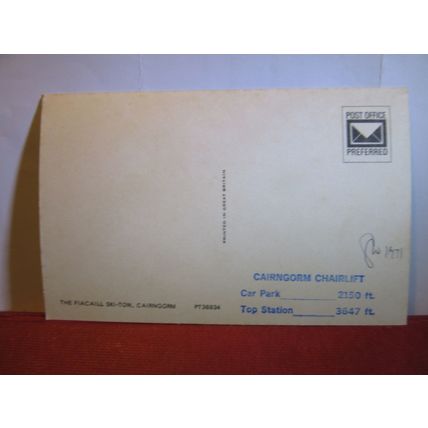CAIRNGORM, THE FIACAILL SKI-TOW, SCOTLAND unused postcard PT36934 dated 1971 #