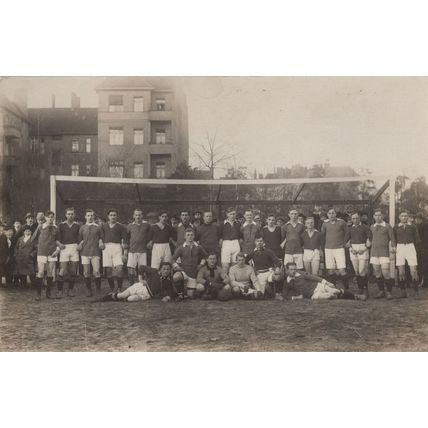 Unidentified Football Team In Social Housing Antique Postcard