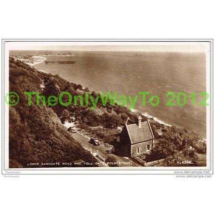 LOWER SANDGATE ROAD AND TOLL GATE, FOLKESTONE, KENT, 1951, Postcard