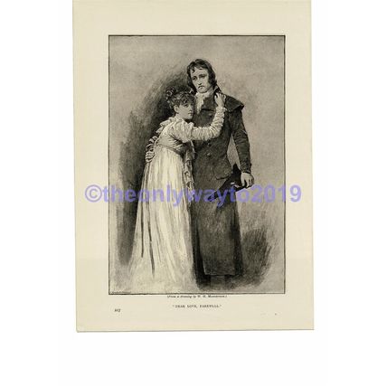 Dear Love Farewell by W H Margetson, Romantic Book Illustration (Print), c1893