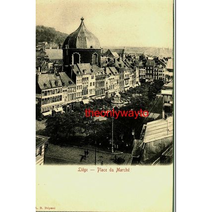 Liege, Place Du Marche, Belgium, A. B, Postcard, 1900s
