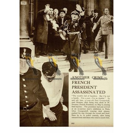 Doumer, French President, Assassinated, 1932, Book Illustration, 1938