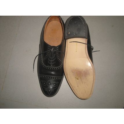 Gleneagles all leather shoe 8.5 Black brogue welted leather sole office wedding