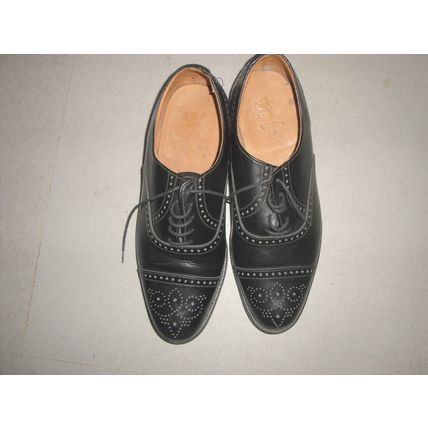 Gleneagles all leather shoe 8.5 Black brogue welted leather sole office wedding