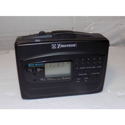 Emerson Model AC2120 AM FM Radio Cassette Player Bass Boost Digital