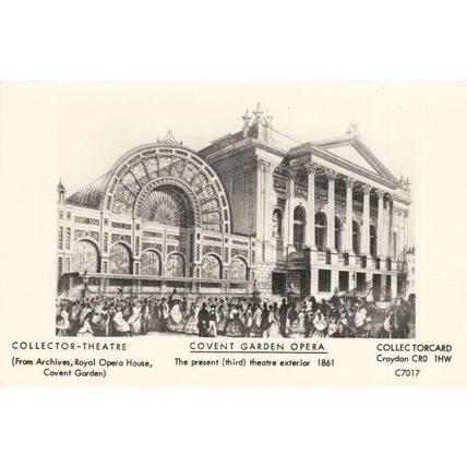 Victorian Covent Garden Opera House London 1861 Painting Postcard