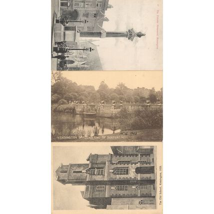 Kensington London Old School Gardens Monument 3x Postcard s