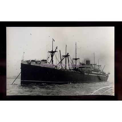 UK1357 - Glen Line Cargo Ship - Shropshire at anchor off shore - photograph