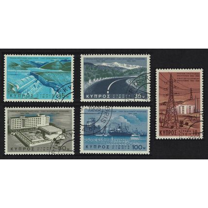 Cyprus Electricity Dam Ships Highway 5v 1967 CTO SG#297-301