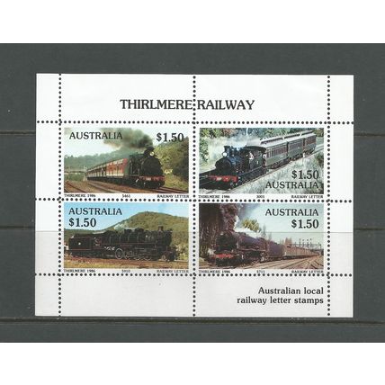 Thirlmere Railway Australia 1986 Local Letter Stamps, mint sheetlet
