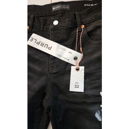 New purple brand men's Black Spash-INK personality fashion jeans, size 32