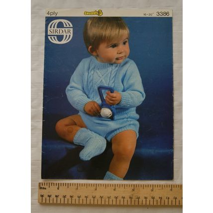 Vintage: Sirdar 3386 sweater, pants & socks, 4 ply, 16-20 inch, 41-51 cm