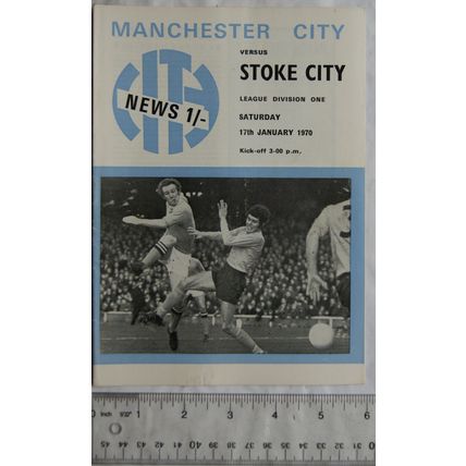 1970 programme Manchester City v. Stoke City, 17/1