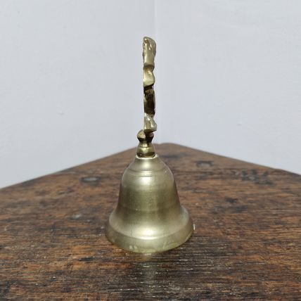 Small Vintage Brass Squirrel Topped Bell