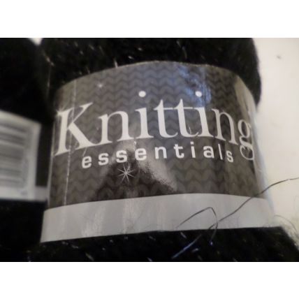 Knitting Essentials - Black Sparkle Yarn 5 x 50g Shade No.991-30