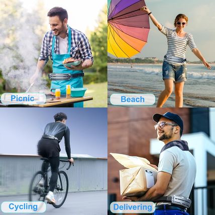 Portable Waist Fan with 2 Cooling Plates, Wearable Belt Clip on Fan 5000Mah Rech