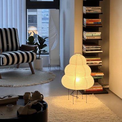 Paper Lamp Noguchi Style Lamp, Rice Paper Akari Floor Lamp, Paper Lantern Lamp w